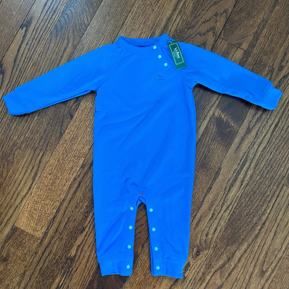 LL Bean 12-18M Wicked Warm Underwear, One-Piece - Tags on